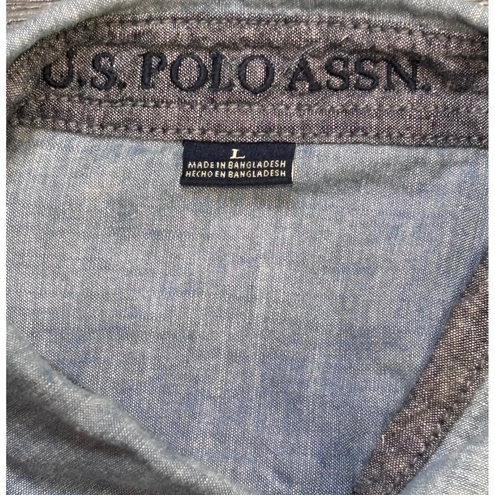 U.S. Polo Assn. Mens Size Large Light Blue Long Sleeve Button Down Shirt‎ - Picture 7 of 9